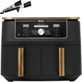 Ninja Foodi MAX Dual Zone Air Fryer,  Tongs, 2 Drawers, 9.5L, 6-in-1, AF400UKCP